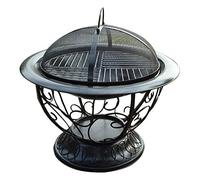 MOLVUS Foyer d'extérieur multifonction à bois - Pot à charbon de bois - Poêle à charbon de bois - Chauffage domestique - Barbecue à charbon de bois - Grille de brasero avec couvercle - Barbecue à