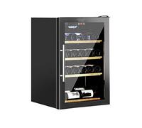 MOLVUS Réfrigérateur à vin - Réfrigérateur à vin Rouge Refroidisseur à vin de comptoir - Mini réfrigérateur à vin Compact Autonome avec Commande numérique, étagère Amovible en hêtre