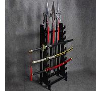 MOLVUS Support pour épée Katana | Présentoir pour épée de samouraï, Porte-Couteau sur Pied en Bois Massif à 10 Plis, Support pour Canne à pêche - Gain de Place, Peut Placer Toutes Sortes d'épées