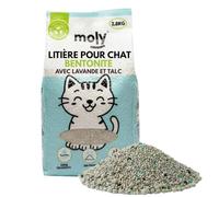 MOLY Litière pour chats tofu biodégradable 2,8 kg | litière écologique végétale agglomérante | haute absorption et faible poussière | litière naturelle compostable | contrôle des odeurs naturelles