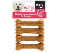 Moly Lot de 4 os pressés de 8 cm pour Chiens en Peau de Vache | Snack Naturel pour renforcer Les Dents | Anneau de Dentition Naturel et sain pour Animaux de Compagnie
