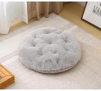 MolynnChic Grand coussin de sol rond pour adultes, coussin de sol épais de luxe pour s'asseoir, mettre dans le salon, le balcon, l'extérieur, tatami (gris)