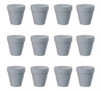 Molyorch 12 pièces Pot Terre Cuite, pour Cactus, Fleurs, Plantes Grasses, Parfaits pour LeJardinage, Le Bricolage ou des Cadeaux de Mariage (5.5 * 5cm-Gris)