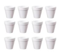 Molyorch 12 pièces Pot Terre Cuite, pour Cactus, Fleurs, Plantes Grasses, Parfaits pour LeJardinage, Le Bricolage ou des Cadeaux de Mariage (5.5 * 5cm-Blanc)