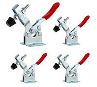 Molyorch 4 Pcs Sauterelle de Serrage Pince à Bascule Horizontale, GH-201-B Serre Joint Desserrage Rapide, Rapide Pince Verticale Capacité Déblocage de Levier de Genoux pour Machines, Menuiserie 90KG