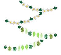 Molyorch 4 Pièces Tropicales Feuilles Palmier Banderole, Tropical Palm Garland, Guirlande Bapteme, pour Fête Hawaïenne, Fête Sur le Thème de la Jungle