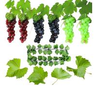 Molyorch 7 Cordes Raisins Artificiel Réalistes, de DéCoratifs Raisin, Grappe de Raisin en Plastique, Lifelike Accueil Fête deMariage Romantique Jardin Décoration