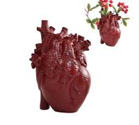 Molyorch Vase anatomique en forme de cœur, en forme de cœur, pour arrangement floral, cadeaux de confession, outil pédagogique (rouge)