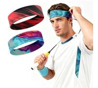 Molythrix 2pcs Bandeau Cheveux Elastique Sport,Large Antidérapant Respirant | 25cm×5cm, absorbants de transpiration et séchage rapide, pour running, fitness, yoga, cyclisme, randonnée