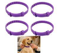 Molythrix 4er-Pack Collier Calmant pour Chats - Collier Anti-Stress Ajustable aux Extraits de Plantes Contre l'Anxiété - Collier Apaisant Imperméable pour Détente, Adapté Aussi aux Chiens