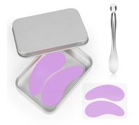 MOLZINY 1 Paire Patch Yeux Reutilisable en Silicone Cache-yeux réutilisables Coussinets pour les yeux en siliconeavec Applicateur de Crème pour les Yeux en Métal et Étui en Étain