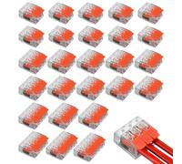 MOLZINY 26 Pièces Connecteurs Électriques Rapides,2/3/4/5 Entrées,Bornes de Connexion Compactes avec Levier Assortiment pour Câblage Électrique Bornier Transparent pour Fils Rigides