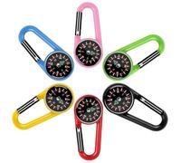 MOLZINY 6 pièce boussoles avec mousqueton 2 en 1 Compass Mini Camping Multicolore Boussole pour Enfants Boussole Nautique Petit Porte-clés avec Boussole et Mousqueton pour randonnée Camping