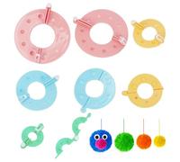 MOLZINY 8 Pièces Pom Pom Maker Set 4 Tailles de Boule Maker de Tissage DIY Pompoms Kits 4 Tailles (3.5/5.5/7 Et 9 Cm) de Fabrication de Poche Artisanale pour Chapeaux Poupées