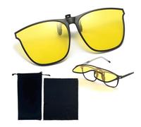 MOLZINY Clip Launettes Conduite de Nuit Lunettes de Vision Nocturne Verres Jaunes Polarisés lunette Jaune Conduite de Nuit Ultra léger Clip Lunettes de Soleil pour Hommes Femmes Unisex