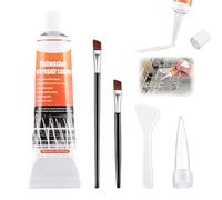 MOLZINY Kit Réparation Panier Lave-Vaisselle Revêtement Anti-Rouille pour Panier de Lave-Vaisselle anti rouille,Colle Imperméable et Résistante à la Chaleur avec Pinceau Spatule 50 ml