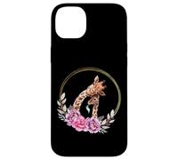Mom and Baby Giraffe for Safari Animal Lover Floral Circle Coque pour iPhone 14 Plus