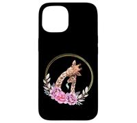 Mom and Baby Giraffe for Safari Animal Lover Floral Circle Coque pour iPhone 15