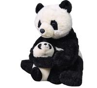 Mom And Baby Panda,Animal En Peluche,38 Cm,Idée Cadeau Pour Enfants,Animal En Peluche,Jouet Écologique,Rembourré De Bouteilles D¿Eau Recyclées