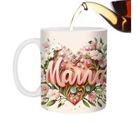 Mom Cup, MATHE FAY MUGG - Coupe d'eau mère céramique | Élégant tacan à thé pour la conception des fleurs Bouton pour les filles de nouvelles mamans pour femmes, grands-mères, grands-mères