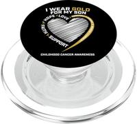 Mom Dad I Wear Gold for My Son Childhood Cancer Sensibilisation au Cancer PopSockets PopGrip pour MagSafe