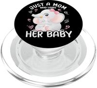 Mom Elephant Love « Just A Mom Who Loves Her Baby Elephant » PopSockets PopGrip pour MagSafe