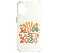 Mom Est 2026 Groovy Retro Daisy Flower New Mom Mother's Day Coque pour iPhone 16