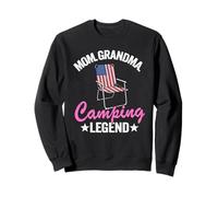 Mom Grandma Camping Legend Drapeau américain pour Femme Sweatshirt