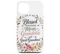 Mom Grandma Couronne Florale Coeur Roses Amour Familial Coque pour iPhone 13