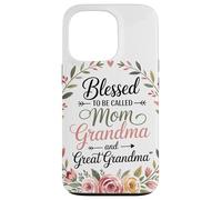 Mom Grandma Couronne Florale Coeur Roses Amour Familial Coque pour iPhone 13 Pro