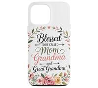Mom Grandma Couronne Florale Coeur Roses Amour Familial Coque pour iPhone 13 Pro Max