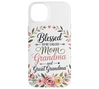 Mom Grandma Couronne Florale Coeur Roses Amour Familial Coque pour iPhone 14 Plus