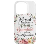 Mom Grandma Couronne Florale Coeur Roses Amour Familial Coque pour iPhone 14 Pro