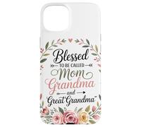 Mom Grandma Couronne Florale Coeur Roses Amour Familial Coque pour iPhone 15 Plus