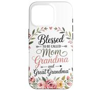 Mom Grandma Couronne Florale Coeur Roses Amour Familial Coque pour iPhone 16 Pro