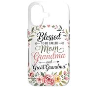 Mom Grandma Couronne Florale Coeur Roses Amour Familial Coque pour iPhone 17