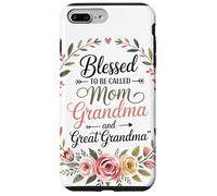 Mom Grandma Couronne Florale Coeur Roses Amour Familial Coque pour iPhone 7 Plus/8 Plus