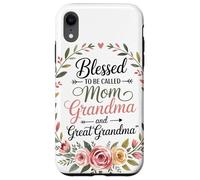 Mom Grandma Couronne Florale Coeur Roses Amour Familial Coque pour iPhone XR