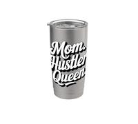 Mom Hustler Queen Une mère forte et ambitieuse Gobelet isotherme en acier inoxydable double paroi