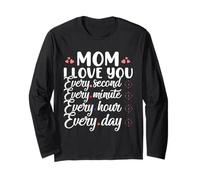 Mom I Love You Cute Mom Mothers Day for Mommy Manche Longue