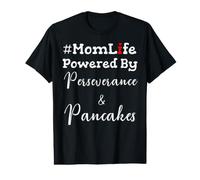 Mom Life Powered by Perseverance & Pancakes Fête des Mères T-Shirt Graphique avec Valeur