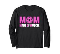 Mom Made of Muscle Funny Gym Mommy Fitness Workout Manche Longue