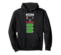 Mom of 3 Girls Funny Woman with Three 3 Daughter Christmas Sweat à Capuche