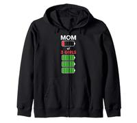 Mom of 3 Girls Funny Woman with Three 3 Daughter Christmas Sweat à Capuche