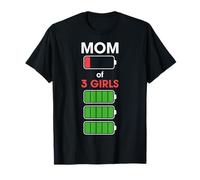 Mom of 3 Girls Funny Woman with Three 3 Daughter Christmas T-Shirt