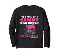 Mom of A Sprint Car Racer Day Driver Mother Pink Manche Longue