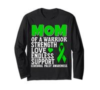 Mom of a Warrior Cerebral Palsy Awareness Gifts CP Awareness Manche Longue