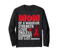 Mom of a Warrior Heart Disease Awareness Family Matching Manche Longue
