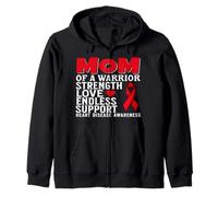 Mom of a Warrior Heart Disease Awareness Family Matching Sweat à Capuche