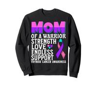 Mom of a Warrior Thyroid Cancer Awareness Family Matching Sweatshirt